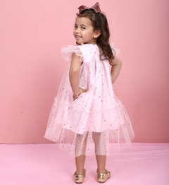 Vestido Clarissa estrelas rosa - LELE PETIT