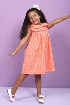 Vestido Valentina linho laranja