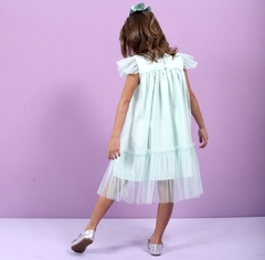 Vestido Clarissa verde água - LELE PETIT