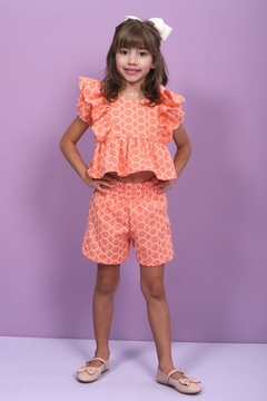 Conjunto Eloá linho laranja