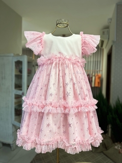 Vestido Estrelas rosa