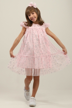 Vestido Clarissa estrelas prata - LELE PETIT