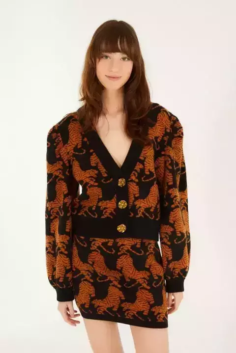 CARDIGAN CORTO TRICOT TIGRES COPACABANA - comprar online