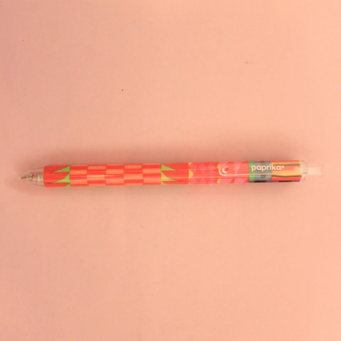 Lapicera con estampa geométrica y colorida