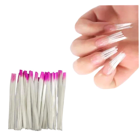 Fibras de vidro fio à fio para procedimentos de alongamento de unhas - Pacote com 10 unidades