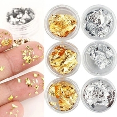 FOLHAS DE OURO PARA DECORAÇÃO DE UNHAS