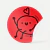 Circular Sticker - Red Paper - Black Print (Various Sizes) - buy online