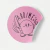 Circular Sticker - Pink Paper - Black Print (Various Sizes) - buy online