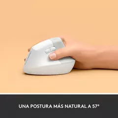 Mouse Logitech Wireless Lift Vertical Ergonomico Bluetooth Blanco 910-006469 - tienda online