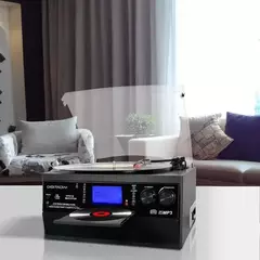 Image of Tocadiscos Bluetooth Con Altavoz Estéreo Cd Casete Radio Usb