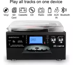 Tocadiscos Bluetooth Con Altavoz Estéreo Cd Casete Radio Usb - online store