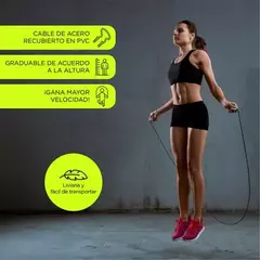 SOGA CUERDA DE SALTAR CIMEXI PROFESIONAL AJUSTABLE DE ACERO C/ RULEMANES - FsComputers