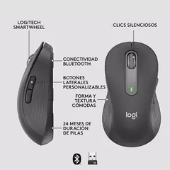 Imagen de Mouse Inalámbrico M650 Signature Grande Zurdos
