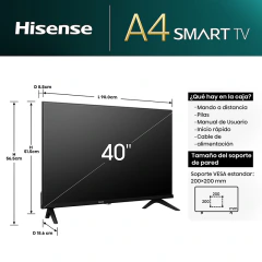 Smart TV Hisense 40" Full HD LED VIDAA 40A42K Netflix YouTube - comprar online