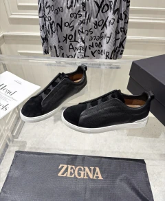 Tenis Zegna Triple Stich - Couro/Camurça