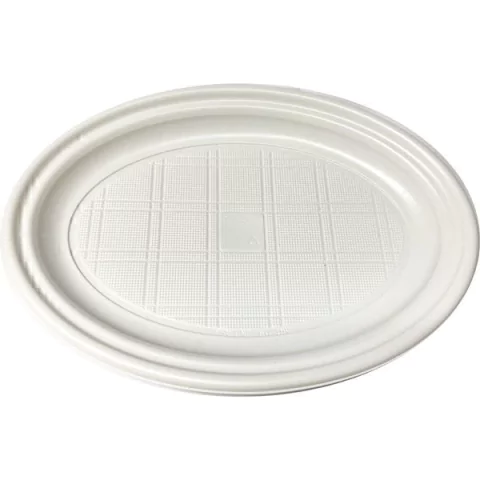 Bandejas ovaladas plásticas descartables x25