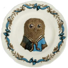 Plato de Postre Ilustrado Búho