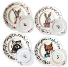 Plato de Pan Ilustrado Rosas (Coneja) - comprar online