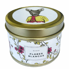 Vela de Soja - Bambi - Flores Blancas