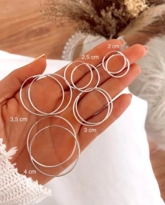 Argollas lisas 2.5cm - por par - Coquetas Accesorios