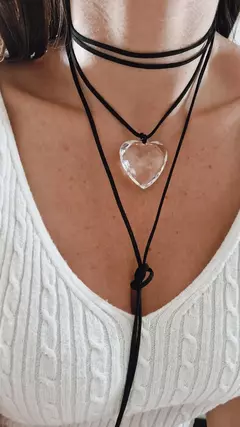 Collar cordon corazon cristal