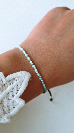 Pulsera cristal Ambar acqua - Coquetas Accesorios