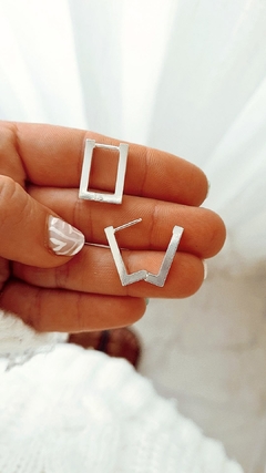 Argollas rectangle - por par - Coquetas Accesorios