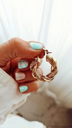 Argollas espiral gold - por par