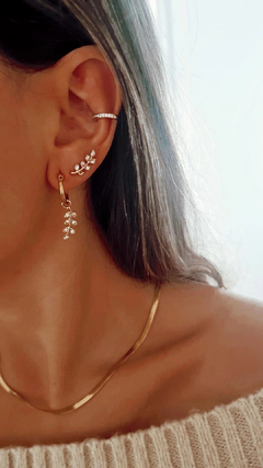 Argollas hojita gold shine - por par