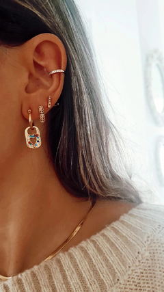 Argollas chapitas colors gold - por par