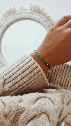 Pulsera esmeralda cristal - Coquetas Accesorios