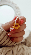 Argollas florcitas colors - por par