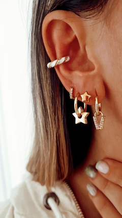 Argollas triangulos gold - por par