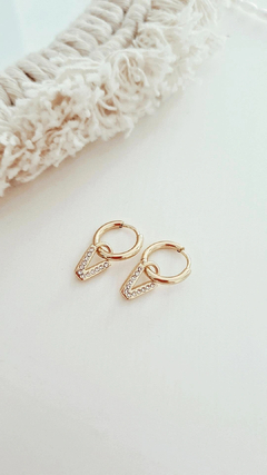 Argollas triangulos gold - por par - comprar online