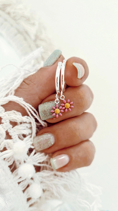 Argollas margaritas pink - por par