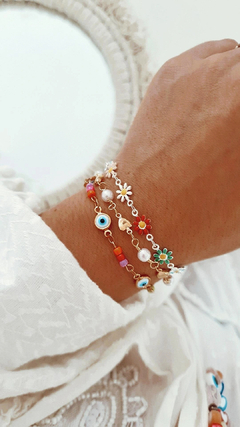 Pulsera ojitos colors gold en internet