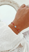 Pulsera ojitos colors gold