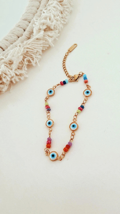 Pulsera ojitos colors gold - comprar online