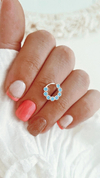 Argolla strass cloe turquesa - por unidad