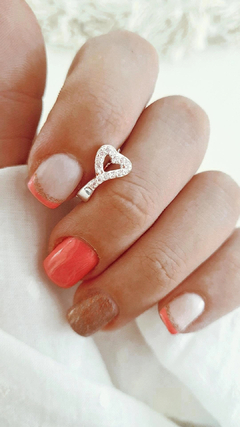 Aros corazon strass - por unidad