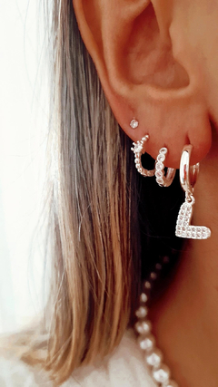 Argollas corazon amore - por par - Coquetas Accesorios