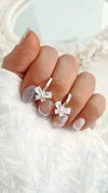 Argollas moñito shine - por par