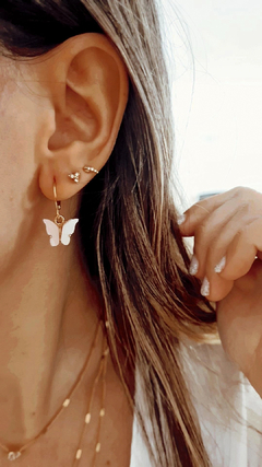 Argollas mariposas gold - por par