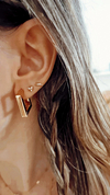 Argollas rectangle gold - por par