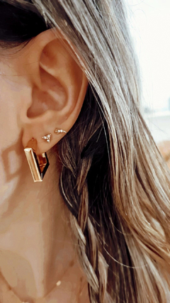 Argollas rectangle gold - por par