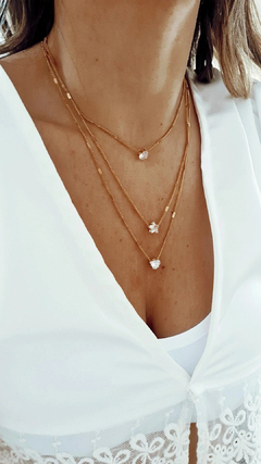 Collar triple cubics gold - comprar online