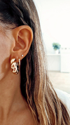 Argollas chunky torzadas gold - por par