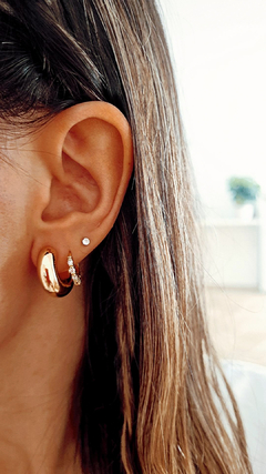 Argollas chunky lisas gold - por par - comprar online