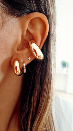 Argollas chunky lisas gold - por par