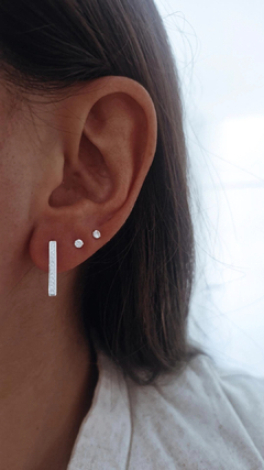 Argollas rectangle shine - por par - Coquetas Accesorios